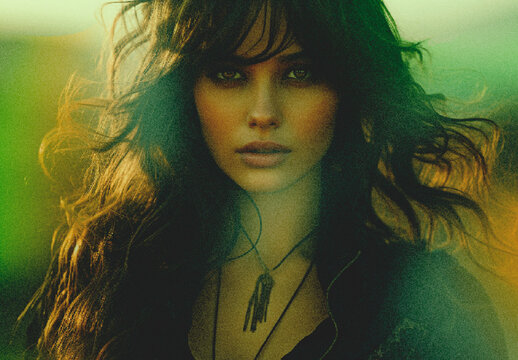 Green And Yellow Retro Film Light Leaks Photo Effect