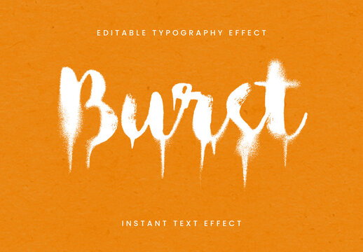 White Grunge Graffiti Dripping Text Effect Spray Script Drip Font