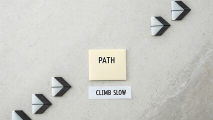 Concept image of arrows indicating a path and steps