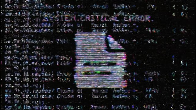 System Critical Error: A Glitchy Display of Computer Malfunction and Data Corruption