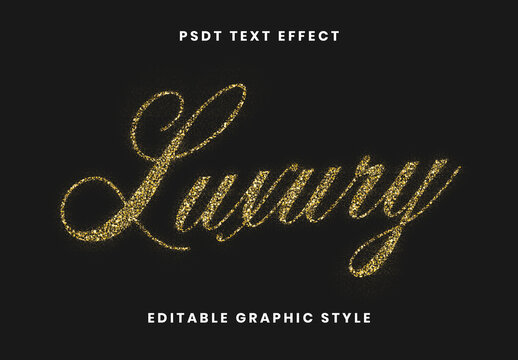 Golden Glitter Gold Text Effect Sparkling Script Stylish Font