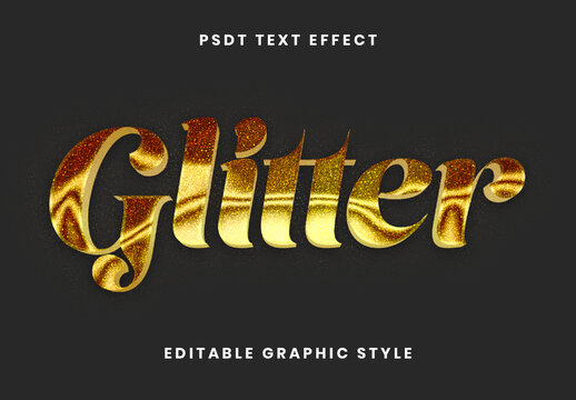 Golden Glitter Gold Text Effect Metallic Sparkling Font