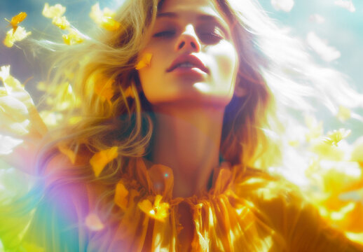Yellow And Golden Dreamy Light Leaks Photo Effect
