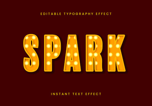 Orange Lightbulb Text Effect Retro Bulb Font