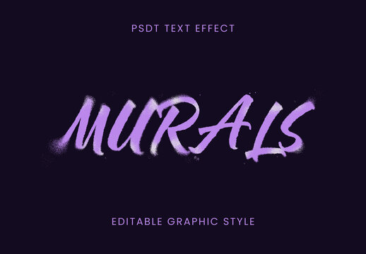 Purple And White Graffiti Spray Font Urban Mural Text Effect