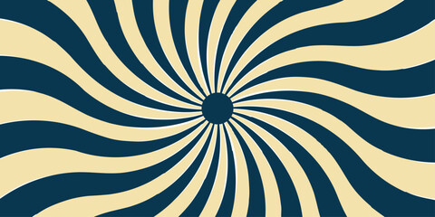 Abstract background with rays retro starburst. Funky ray elements, circle motifs. Curve smoothly, forming swirling vortex effect.Dynamic spiral effect reminiscent of retro candy swirls or vintage...
