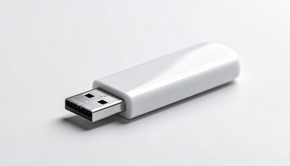 USB Flash Drive Modern White Digital Storage Device for Data Transfer and Backup