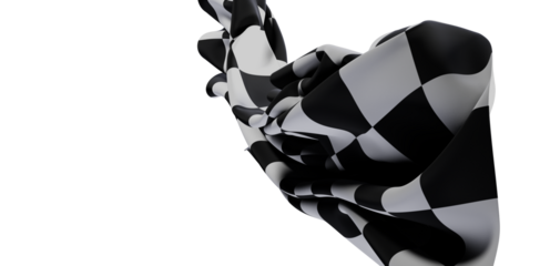 High-resolution image of a flowing checkered flag. Perfect for racing, speed, and competition themes.