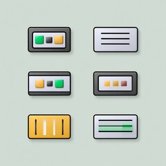 Collection of Modern 3D User Interface Icons and Widgets