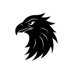 Fototapeta premium Silhouette illustration of an eagle head on transparent background