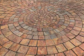 Cobble roadway circular shapes