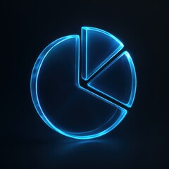 Abstract viewpoint dynamic pie chart data visualization in a tech-focused digital world