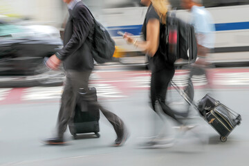 group of business people in the street
