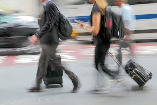group of business people in the street