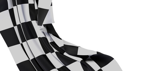 Dramatic checkered flag fabric, perfect for speed, victory, competition themes.