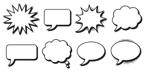 versatile comic bubble silhouettes speech thought burst balloon vector ai eps png perfect for comics