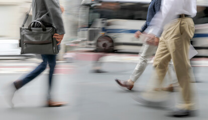 group of business people in the street