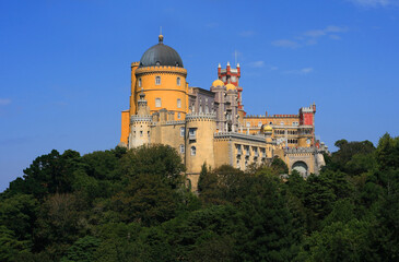 Fototapeta premium Portugal, Lisbon, Sintra, Palacio da Pena - National Palace of Pena and park. National monument.