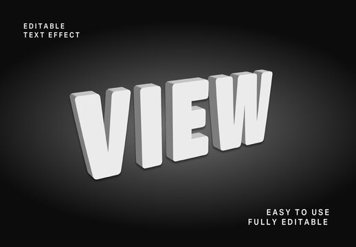 White 3D Perspective Text Effect Bold Strong Shadow Font