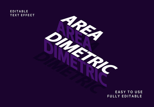 Purple Isometric Text Effect 3D Bold Shadow Font