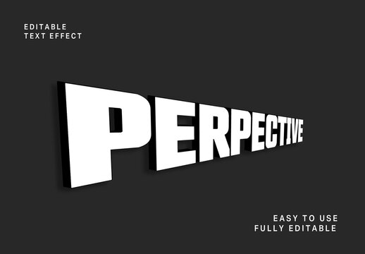 White Perspective Text Effect 3D Bold Strong Impact Font