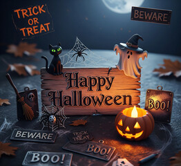 halloween background with pumpkin