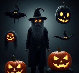 halloween background with pumpkin