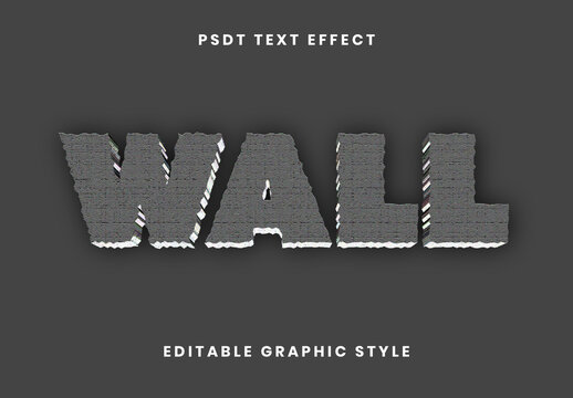 Gray 3D Wall Concrete Text Effect Bold Stone Font