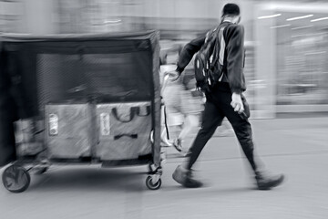 delivery with dolly by hand