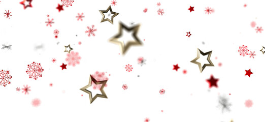 Festive winter background with red stars and snowflakes. Perfect for Christmas, New Year, and holiday designs.