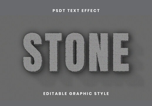 Gray 3D Wall Concrete Text Effect Solid Strong Font