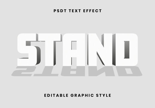 White 3D Stand Text Effect Strong Bold Font