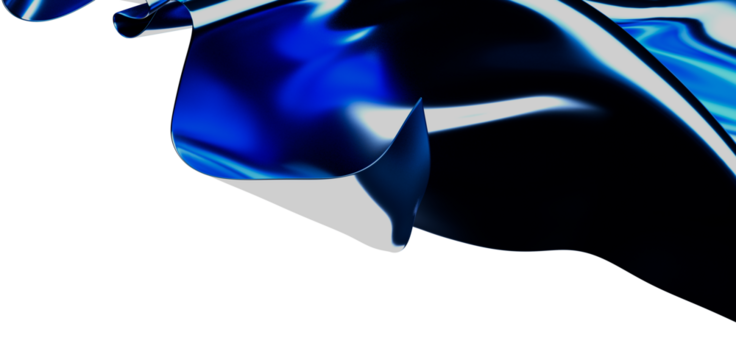 Vibrant abstract design featuring flowing blue and black shapes against a white backdrop. Perfect for modern designs, backgrounds, and artistic