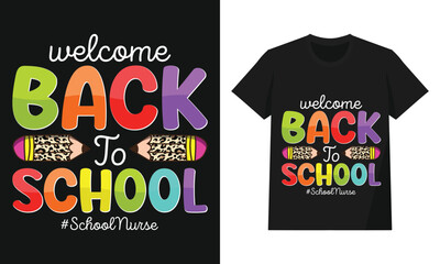 Welcome Back to School Nurse Leopard Pencil Design