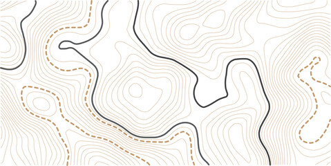Topographic gold luxury map background. Geographic abstract pattern. The topo contour or wallpaper. Mountain trail terrain or path. Vector illustration. © MDSOHEL