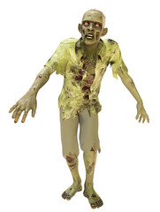 Realistic zombie figure with transparent background