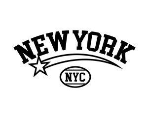 New york typography slogan. Varsity athletic vintage for t shirt. Nyc tee shirt graphics, urban print. Vector illustration.