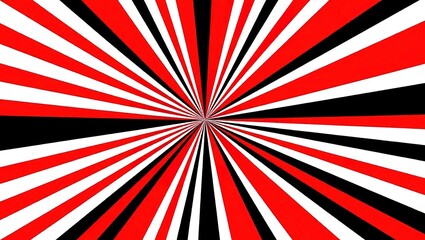 Dynamic Red White Black Sunburst Background.