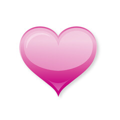 Glossy pink heart design for valentine's day cards and romantic graphics