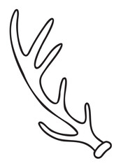 Obraz premium Black outline of a simple antler with multiple branches, on a .