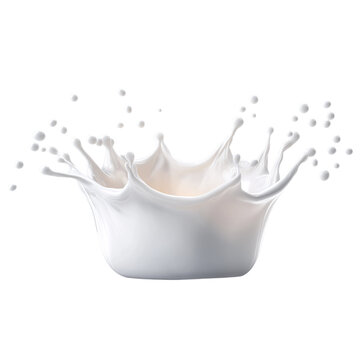 Milk or Yogurt spash isolate on transparent background , cut out.	