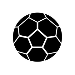 Black and white soccer ball graphic design on transparent background silhouette