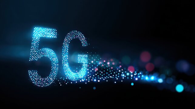 5G or 6G dot line mobile technology. Wireless data network and connection technology concept. high-speed, futuristic background. vector design.