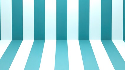 Striped Background Studio with Teal and White Vertical Stripes.