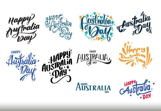 Happy Australia Lettering Text Effect
