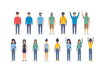 Colorful Human Rights People Diversity Illustration Set