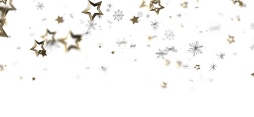 Festive winter background with gold stars and snowflakes. Perfect for holidays, celebrations, and winter themes.