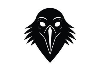 creepy raven mask silhouette vector icon