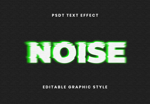 White and Green TV Distortion Text Effect Glitch Bold Font