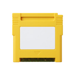 Retro yellow video game cartridge mockup